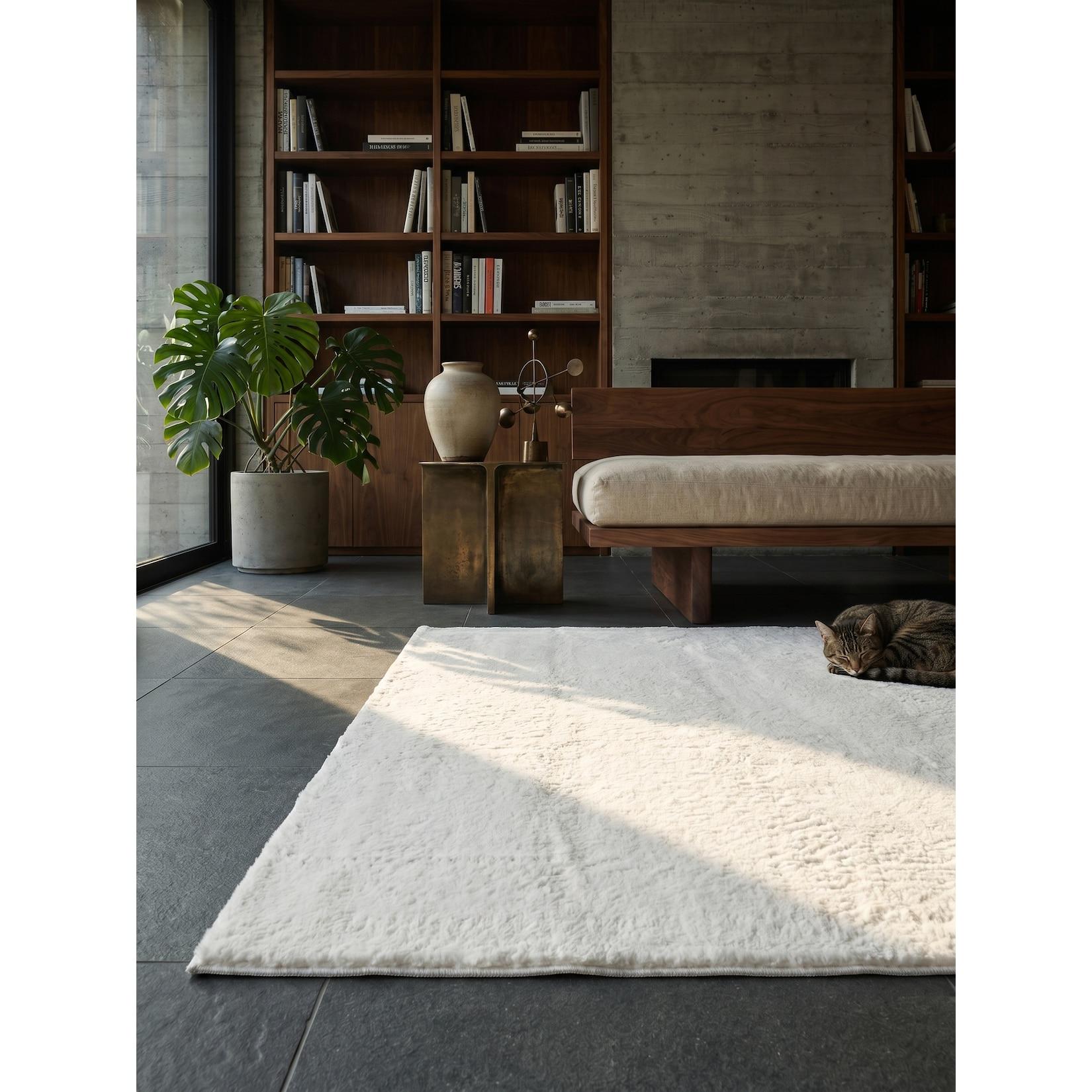 Teppich Kurzflor Creme 160x220 cm - RUTOR Kadima Design