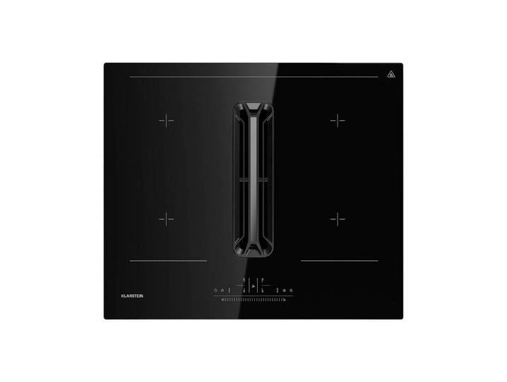 Klarstein Induktions-Kochfeld AirJet 60 Down Air Induktion+Abzugshaube 10000W 600 m³/h Boost 10046669, Kochfeld mit Dunstabzug 4 Zonen Touch Timer mit Booster autark