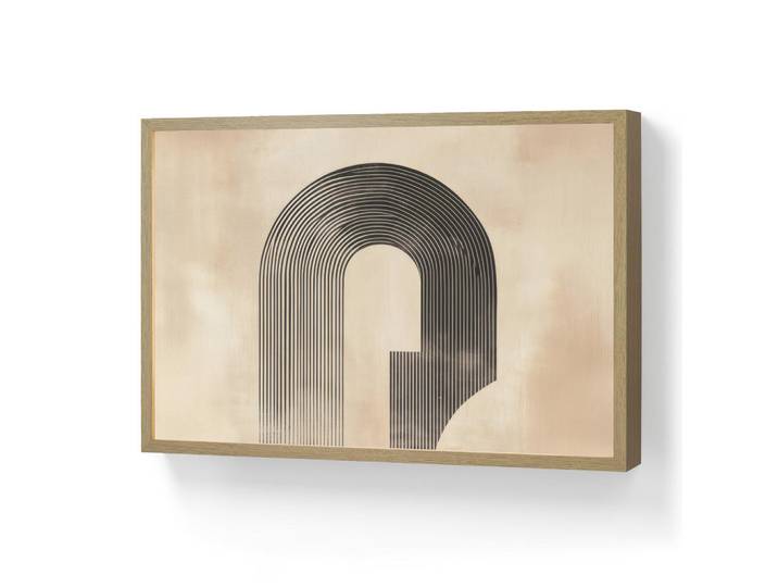 OnlyWow Wandleuchte MIT Akku Schleife - Streifen - Minimalistisch - Schwarz 60x40 cm, Beige, Rechteckig, LED integrated, 60x40x8 cm, Lampen & Leuchten, Innenbeleuchtung, Wandleuchten
