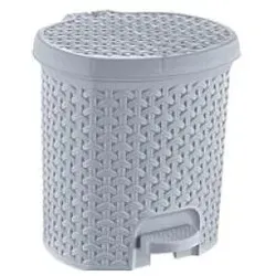keeeper Tret-Kosmetikeimer "tjark", 5,5 Liter, nordic-white Tret-Abfalleimer, Rattan-Optik, mit Tretpedal, Abfalleimer, Weiss