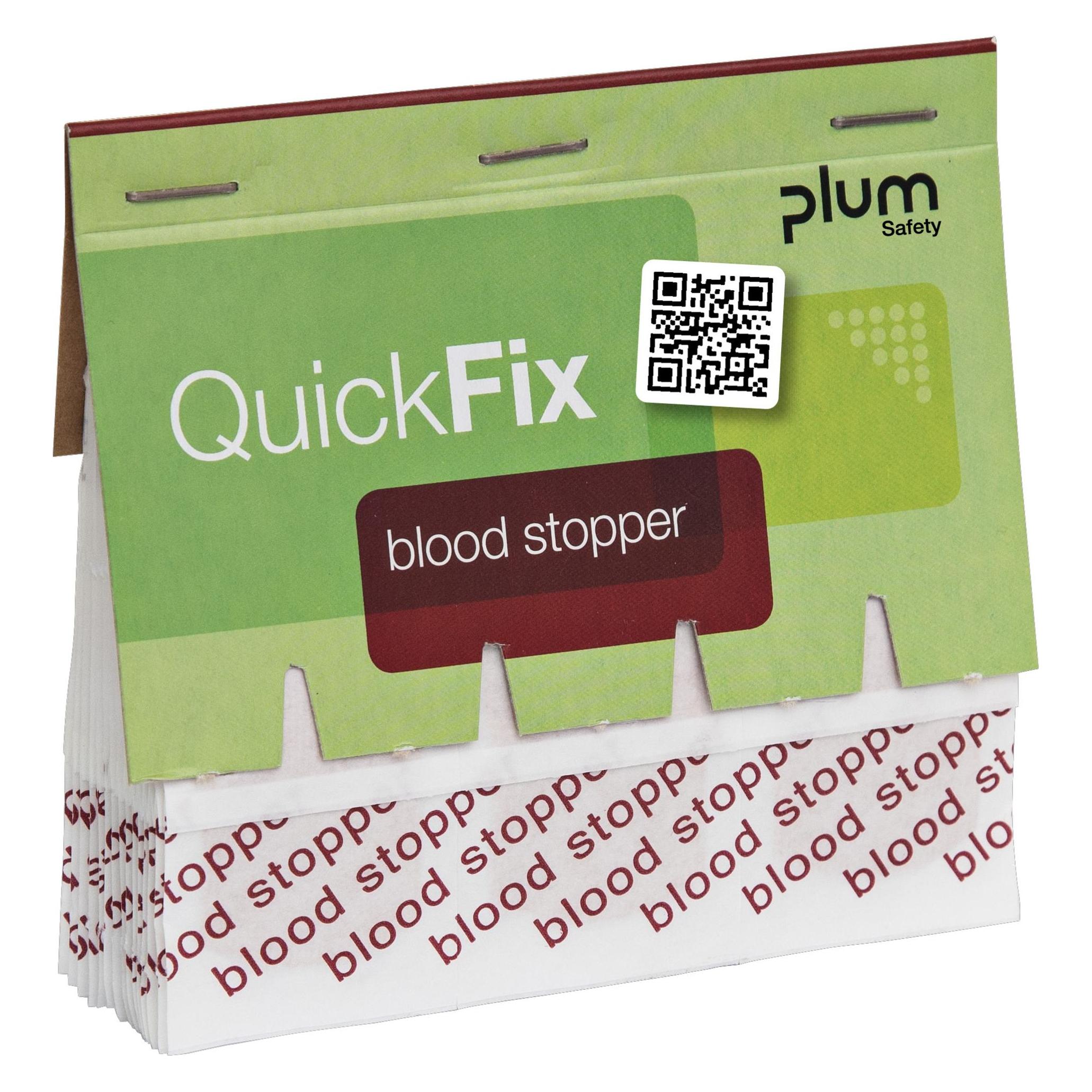 Plum Pflasterstrips QuickFix Blood Stopper, Nachfüllpack f. Spender, m. Alginatfasern (45x) (5516)