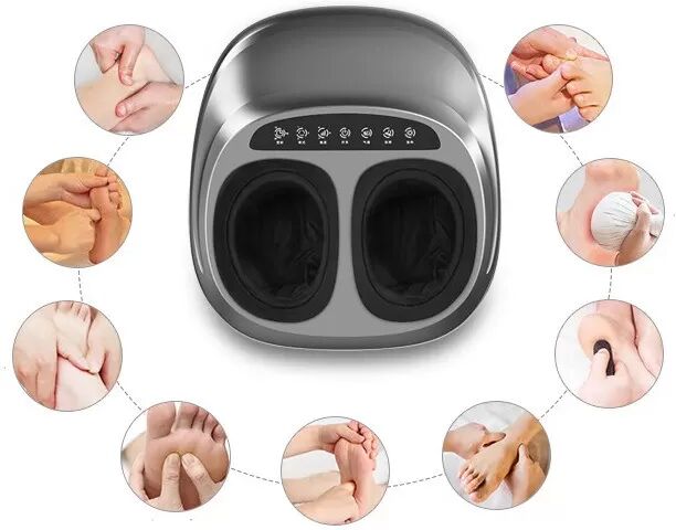 INF Elektrisches Fußmassagegerät mit Tastensteuerung - EU-Stecker, 4D/6D Tiefenkneten & Wärme