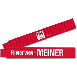 Tox Zollstock 09969006/T, Holz, 2m, Gliedermaßstab, rot