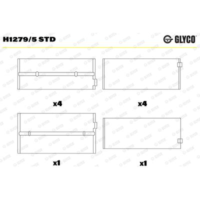 GLYCO Kurbelwellenlager H1279/5 STD für LAND ROVER