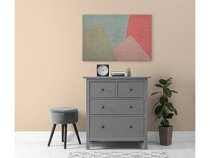 Leinwandbild Grafik Abstrakt Kunst - Kunstdruck bunt rot - 90x60 cm Querformat - Moderne Wanddekoration Schlafzimmer Wohnzimmer Küche - Bild auf Keilrahmen