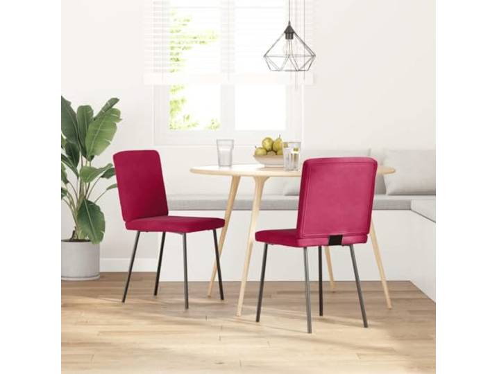 KGHFDVB Esszimmerstühle 2 STK. Weinrot Samt mit Metall und Holz Gestell Samtbezug, dicke Schaumstoffpolsterung, stabile Metall-Holz-Konstruktion, vielseitig nutzbar