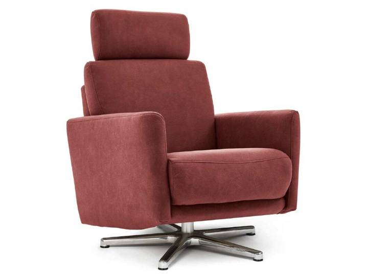 Calizza Interiors Lari Sessel - Microfaser Bulus 18 red - inkl. Kopfstütze Modern, Zeitlos