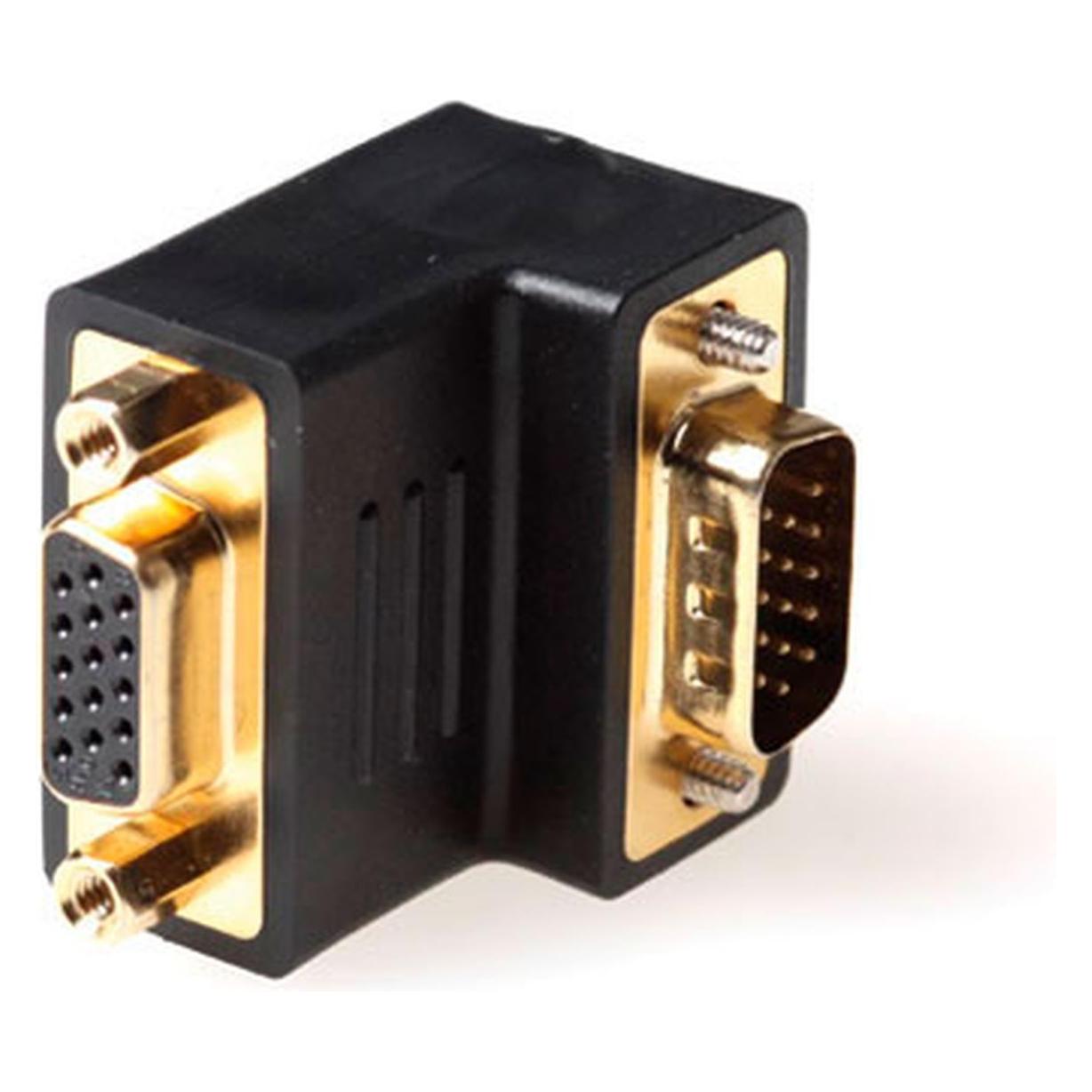ACT Angled adapter VGA male to female. Gender: VGA Angled M/F Vga angled adapter m/f down (AB9066)