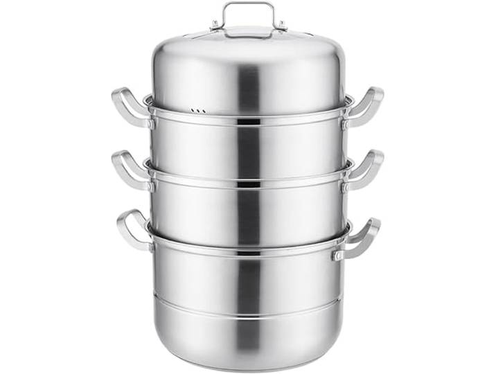 Dampfgarer, Edelstahl 304, verdickter 3-Schicht-Verbundtopfboden(28CM)