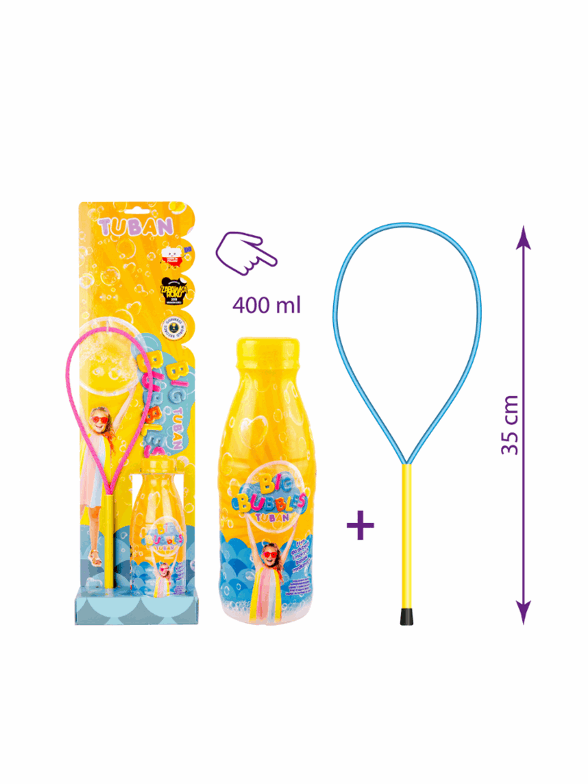 Tuban Set - Seifenblasenring + Flüssigkeit 400 Ml