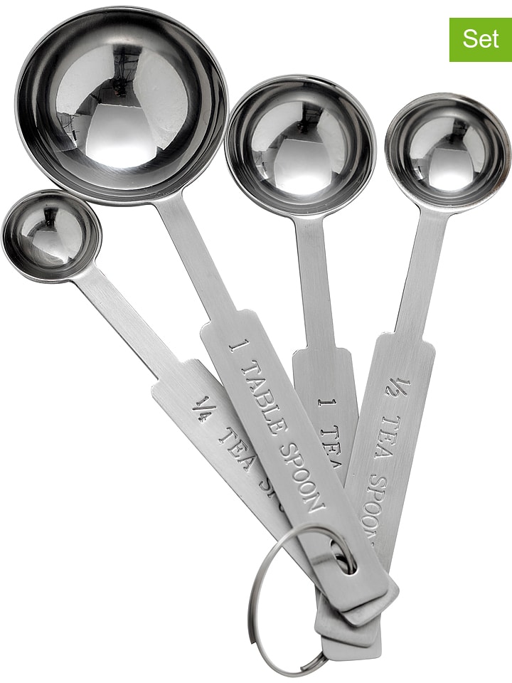 Steel-Function 4er-Set: Edelstahl-Messlöffel - onesize