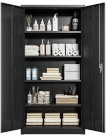GREATPLANINC Large Metal Filing Cabinet with Lock & Adjustable Shelf, Scratch-Resistant Home Office Storage Cabinet