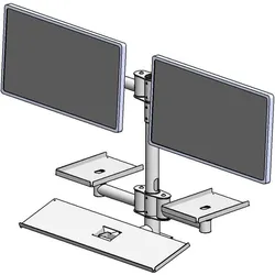 Ergonomic Solutions, Kasse Zubehör, Wall mounted pole with dual