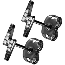 Titan Ohrstecker BLITZ + EINGEFASSTE KRISTALLE