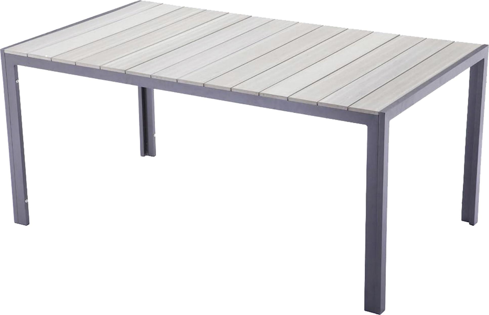 Gartentisch LINA rechteckig - Kunststoff, Hellgrau, 150x90x72cm | Terrassentisch Wetterfest Outdoor Tisch