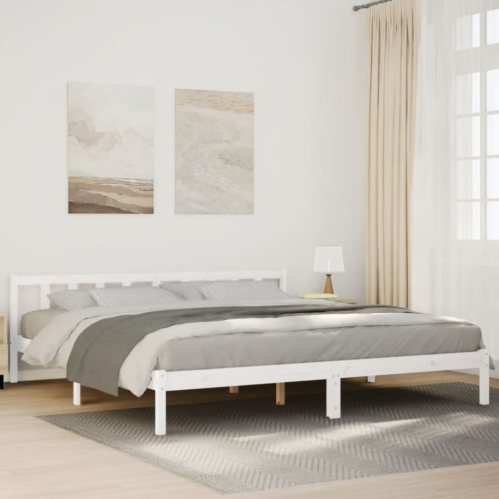 Rosalind Wheeler Deron Solid Wood Bed Frame white 180 x 210 cm