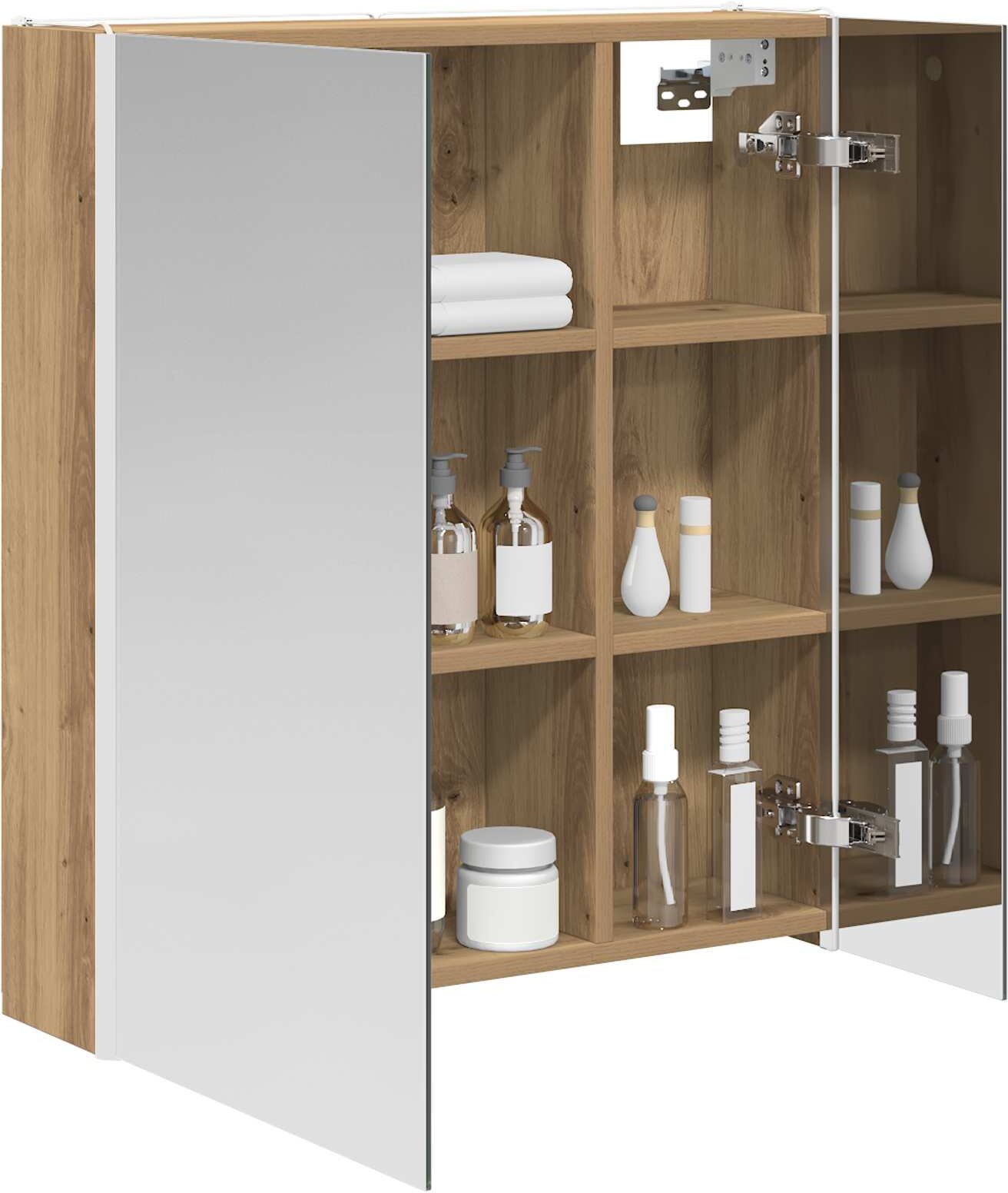 vidaXL Armoire Miroir de Salle de Bain Chêne artisan