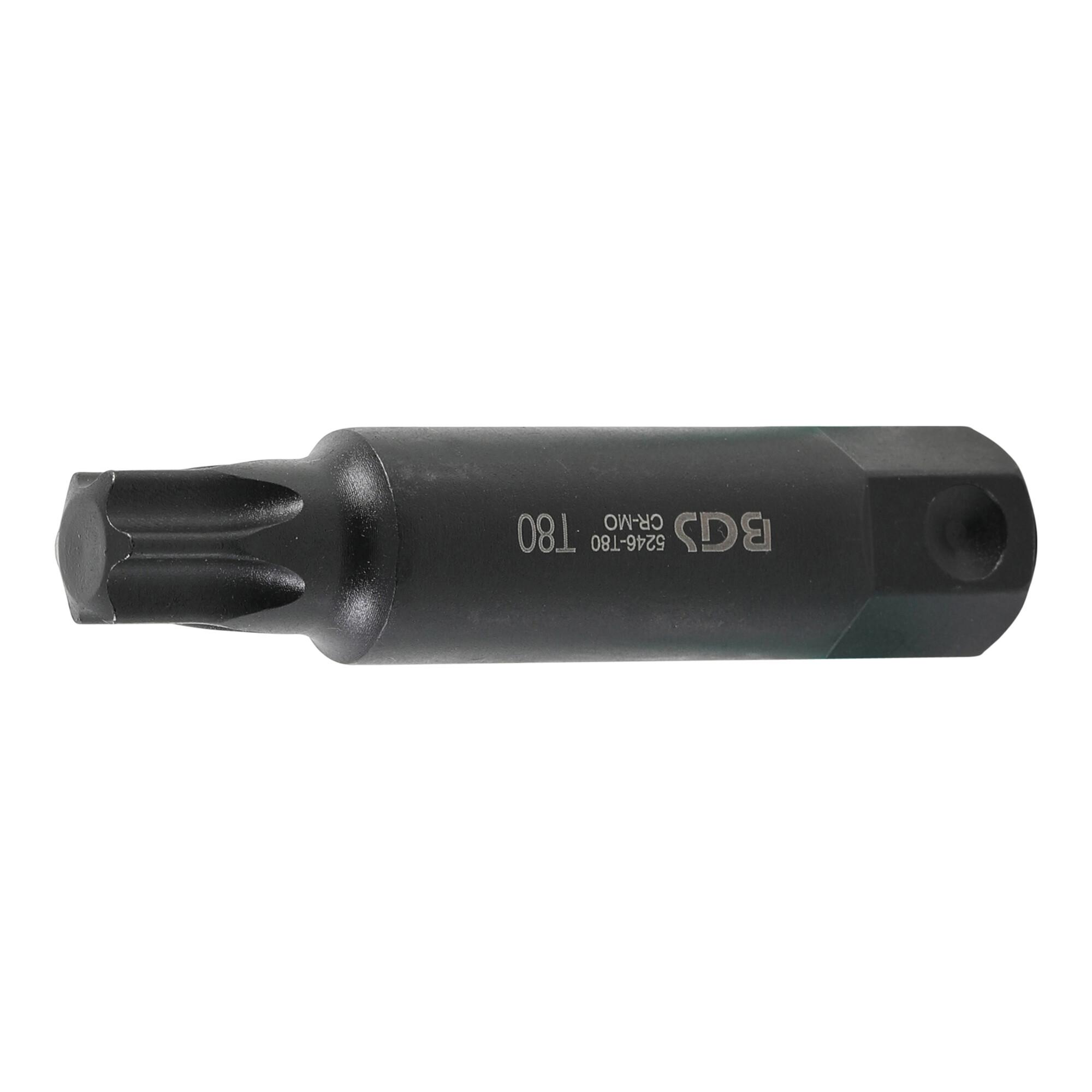 BGS Bit 5246-T80, Länge 100 mm, Antrieb Außensechskant 22 mm, T-Profil (für TX) T80 ; BGS technic)
