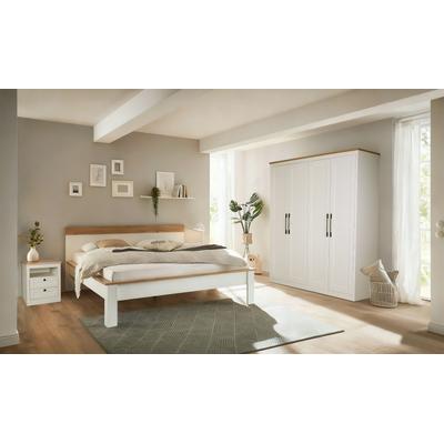 Kleiderschrank OTTO HOME "Büsum Schlafzimmer Schrank", weiß, B:200cm H:210cm T:60cm, Holzwerkstoff, MDF, Schränke, Kleiderschrank, Schlafzimmerschrank Landhaus Design Garderobe Schrank Bestseller