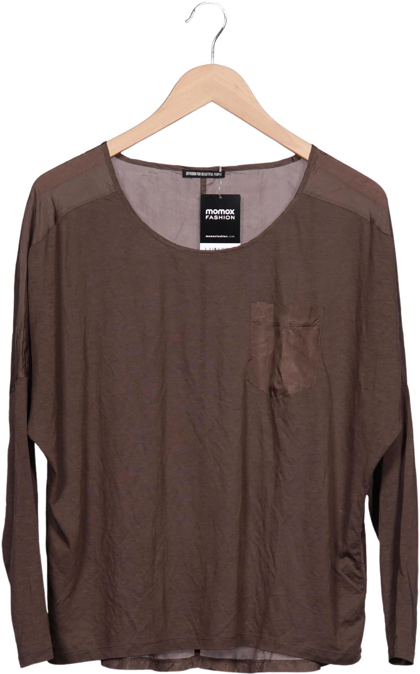 Drykorn Damen Langarmshirt, Braun, Gr. S, Lyocell / Baumwolle / Seide - Second Hand