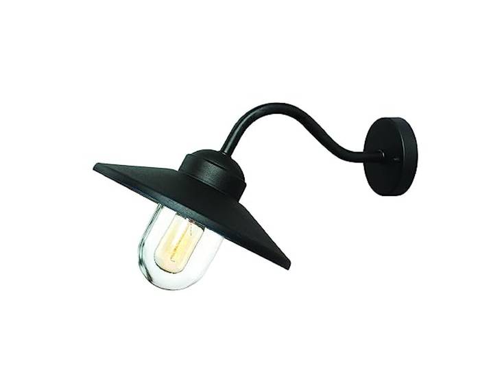 Elstead Klampenborg - 1 Light Outdoor Fisherman Dome Wandlantaarn Zwart IP44, E27