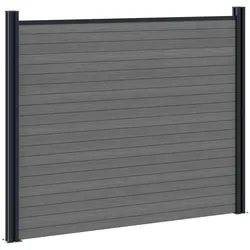 vidaXL, Gartenzaun, Zaunelement WPC und Aluminium Grau