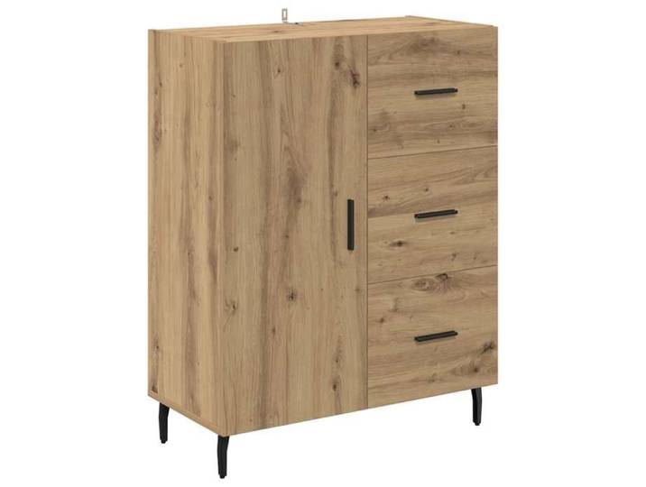 Moderne Armoire rangement Haut Armoire 2 pcs - Grande capacité - Chêne artisanal Bois Aggloméré et Verre LL7641