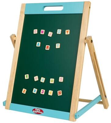 Easy Playhouse: Wooden Tabletop Art Easel - Double-Sided Magnetic Chalk & White