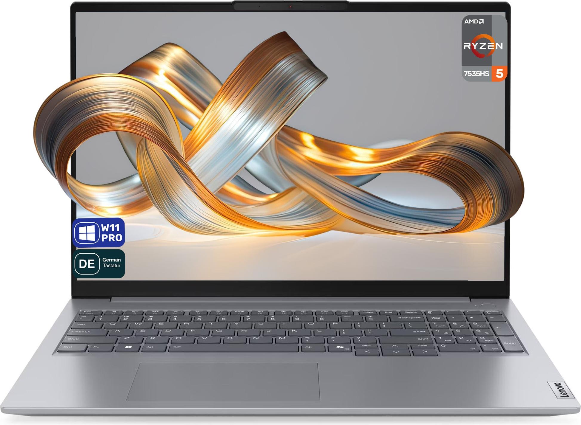 Lenovo ThinkBook 16 G7 ARP Business Laptop, Ryzen 5-7535HS, 16" WUXGA, Deutsches Tastatur-Layout, W11 Pro, 16 GB RAM | 512 GB SSD
