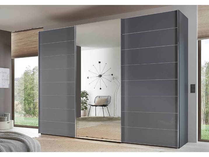 Schwebetürenschrank Sonate 298 x 240cm Grau/Graphit Comfort