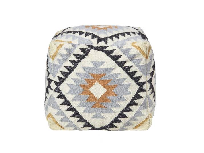 KELIM-POUF Agra mit Ethno-Muster, 43/43/43 cm