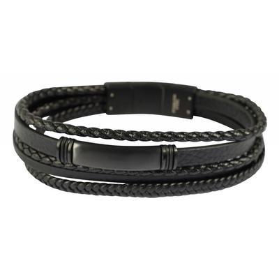Edelstahlarmband ADELIA´S "Herren Armband aus Edelstahl" Gr. 19, schwarz, Armbänder, Herren, 19, Edelstahl, Edelstahlarmband