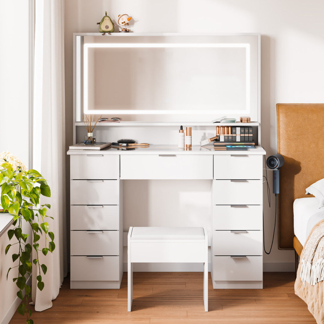 Fairmont Park Dressing Table White 140cm H X 108cm W X 37.5cm D