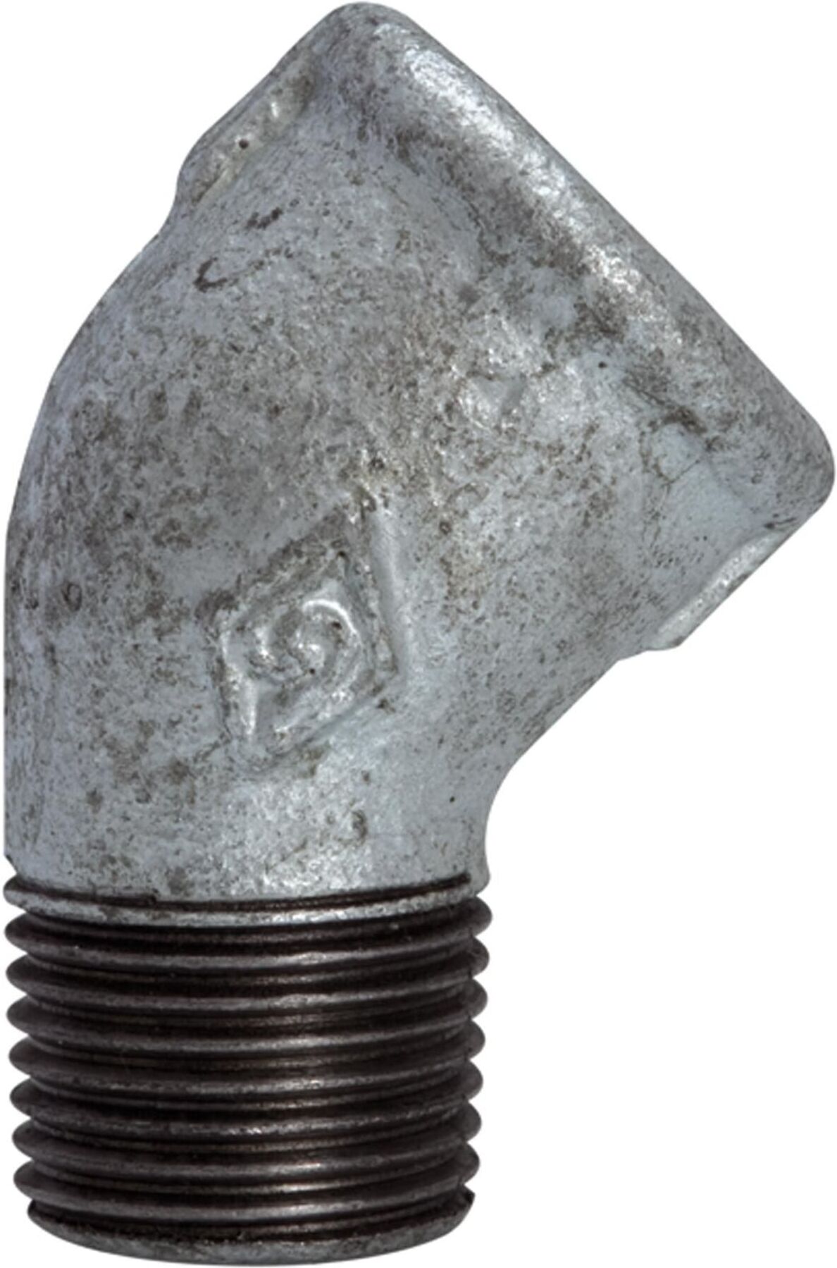 Riegler Winkel 121, 45°, IG/AG, Rp/R 2, schwarzer Temperguss feuerverz. (TFW 121-20)