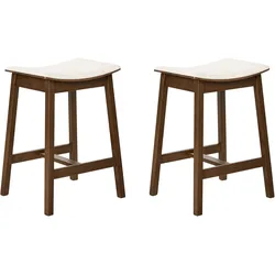 BARHOCKER 2er-Set Holz Cremeweiß/Dunkelbraun Dixon