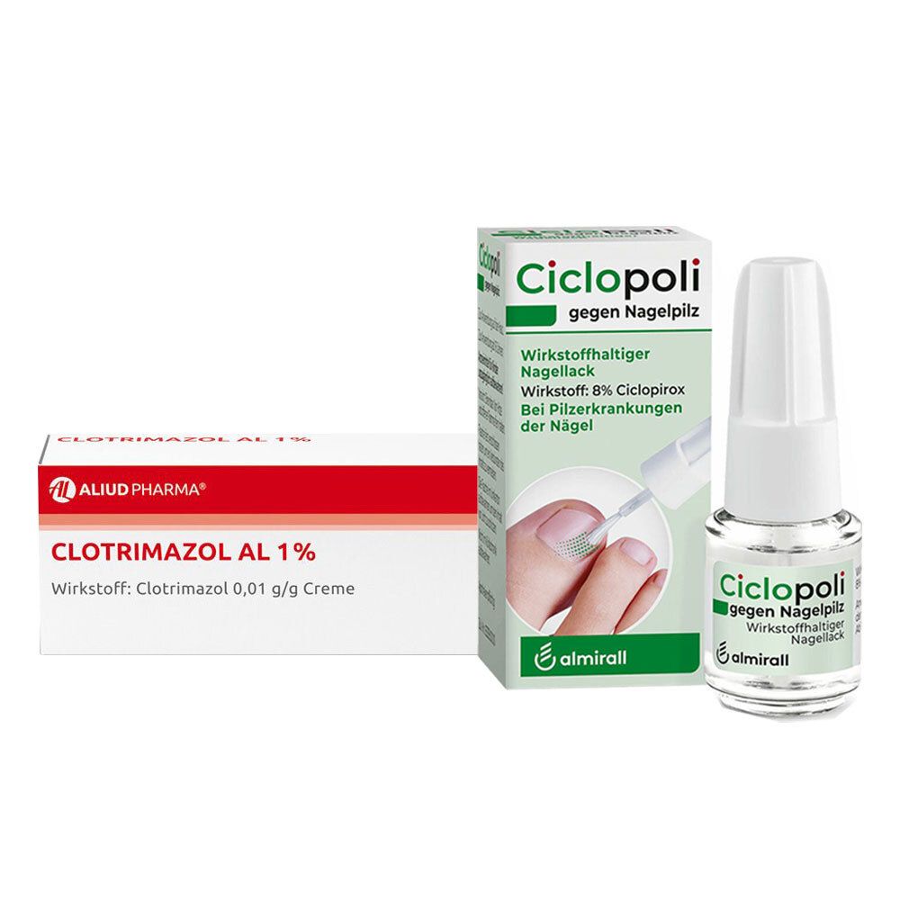 Ciclopoli gegen Nagelpilz + Clotrimazol AL 1% Creme 1 St Set
