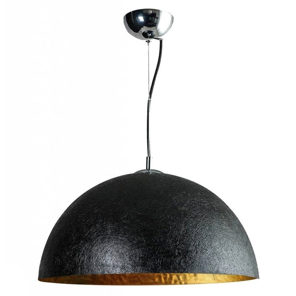 ETH Mezzo Tondo 50cm hanglamp zwart met goud/messing