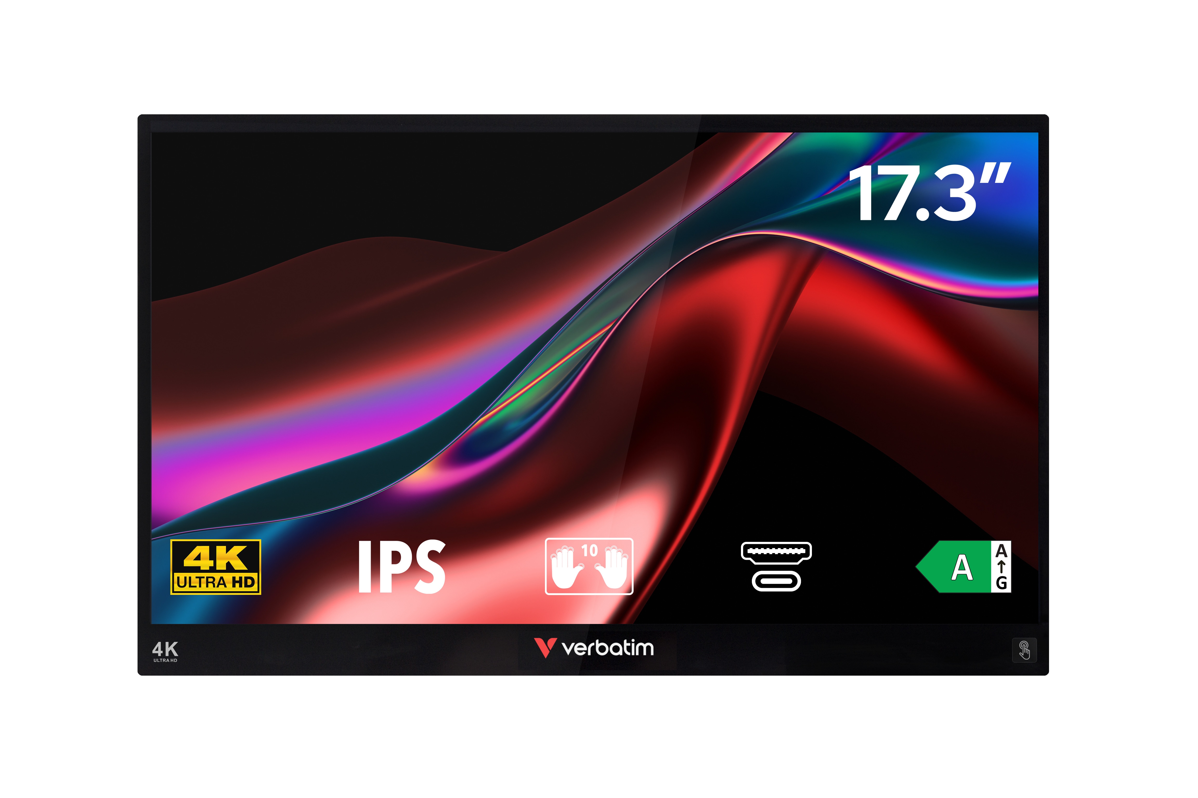 Verbatim 32239 Portable Alu 17,3 Zoll 4K (UHD) Touch IPS Panel 16:9 Monitor