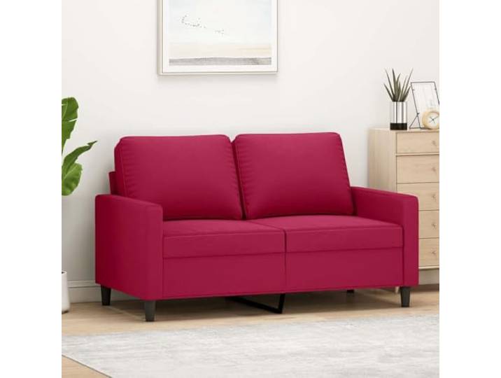 HEFZGDB Weinrotes 2-Sitzer-Sofa 120 cm Samt Modernes Wohnzimmer Polstermöbel mit Metallgestell Bequeme Sitzfläche Luxuriöser Stoff Hingucker Entspannen Robust Stabiles Design