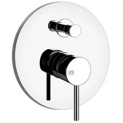 Gessi Emporio Via Tortona Fertigmontageset (runde Rosette) für Einhebelmischer, automatische Umstellung, für Wanne o. Dusche geeignet, 031, 44667031, Farbe: Chrom