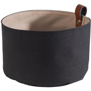 APS Brotkorb 30346, Brottasche, aus Kunstfaser, Ø 20 x 13,5 cm, rund, beige / dunkelgrau