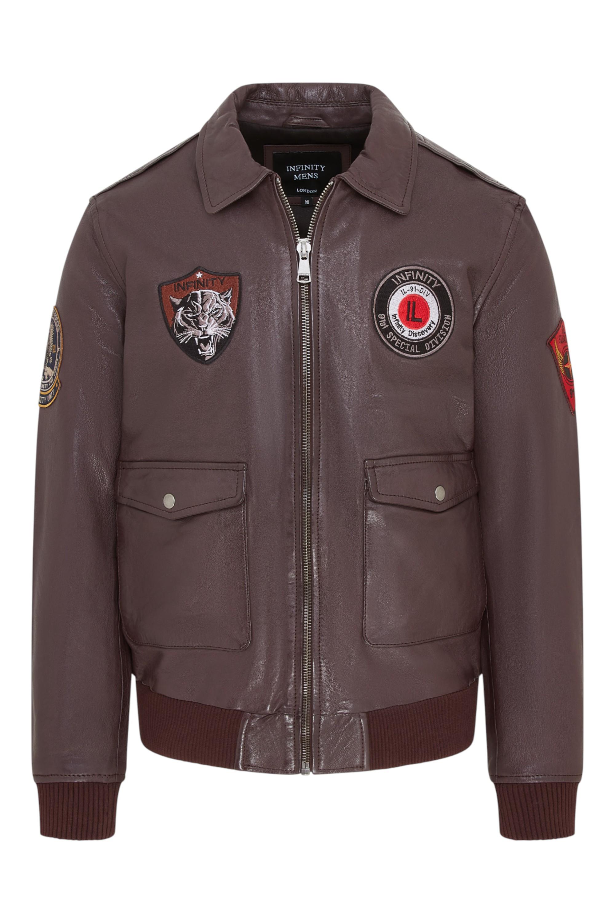 Braune Bomberjacke aus Leder für Herren G-1 mit Fliegerkragen – Maverick