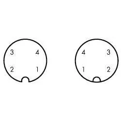 Wago 756-3105/040-003 Power-Leitung, M12A-Buchse, axial, M12A-Stecker, axial, 4-polig, Länge 03 m 7563105040003