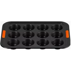 Le Creuset 12er Muffinform, Backform, Orange, Schwarz
