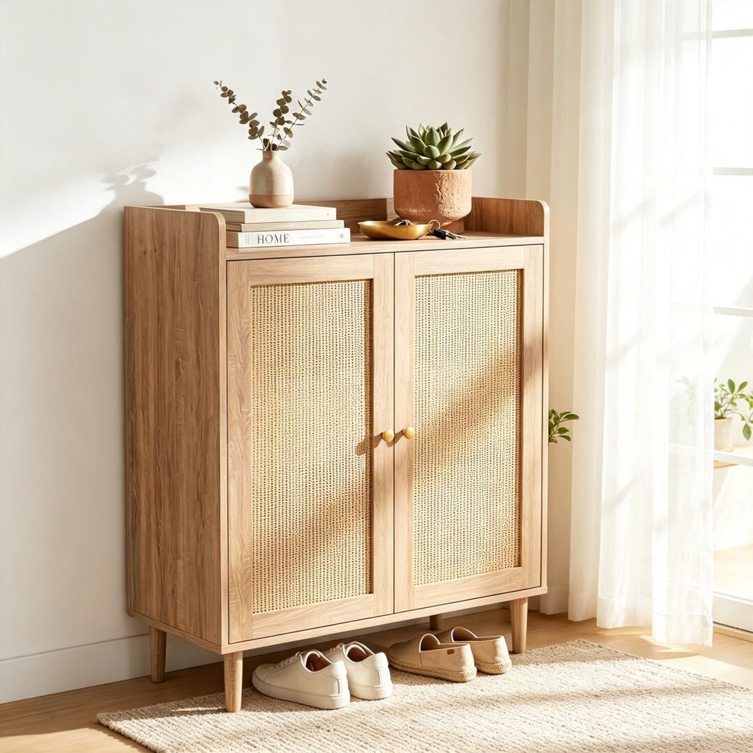 17 Stories 16 Pair Shoe Storage Natural 16
