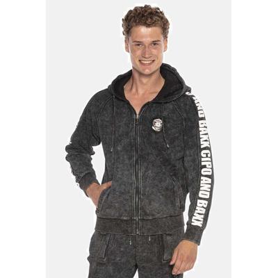 Trainingsanzug CIPO & BAXX "Trainingsanzug", Herren, Gr. M, schwarz, 70% Baumwolle, 30% Polyester, unifarben, regular fit, Sportanzüge Trainingsanzug, mit praktischen Eingrifftaschen, CLR128