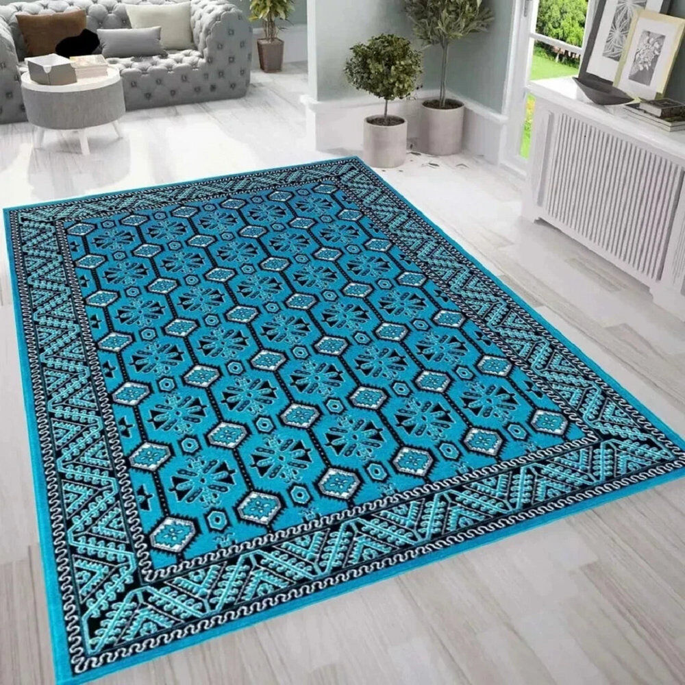 Metro Rectangle Indoor / Outdoor Washable Area Rug Emerald Round 120 cm