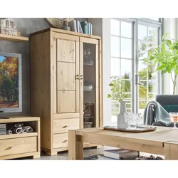 MassivHolz »Vita« Highboard-Vitrine natur