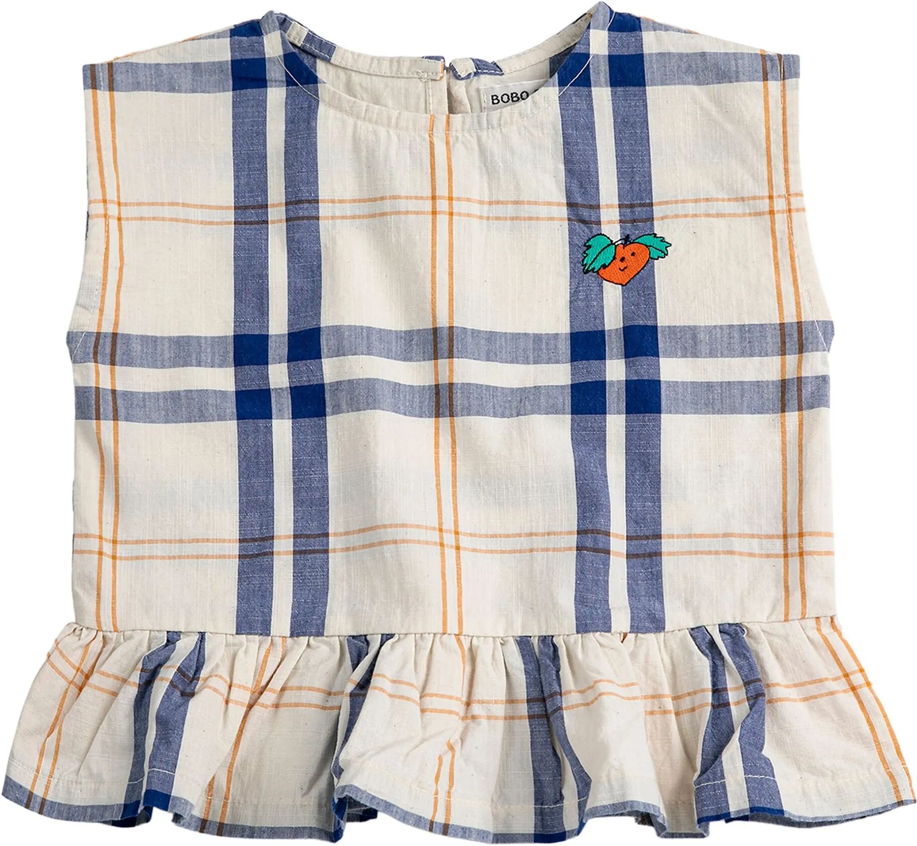 Bobo Choses Top Tartan Coton Bio Bébé Ecru 6 mois