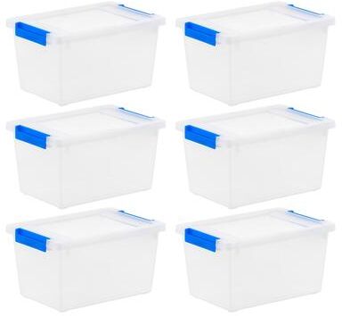 IRIS USA® 4.3 Qt. Plastic Storage Bins, Latching Totes 6Pk - 4.3 qt